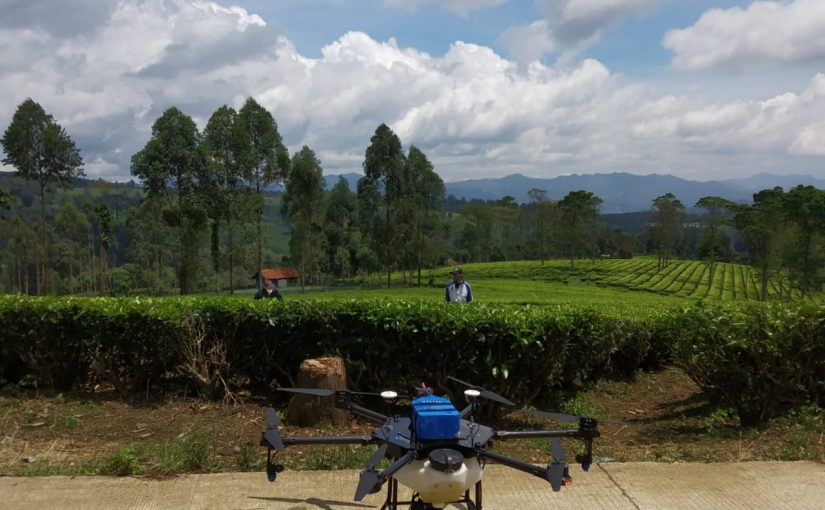 Demo Drone Sprayer & Pemetaan Di Perkebunan Teh PPTK Ciwidey